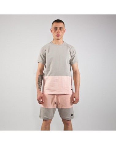 King Apparel - Luxe Summer Tee - Grey / PinkKing Apparel - Luxe Summer Tee - Grey / Pink