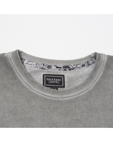 Backyard Cartel - Palm Crewneck - Washed Grey