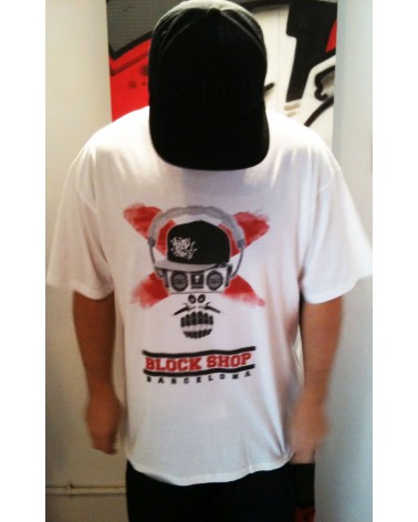 BLOCK SHOP SKULL TEE - White