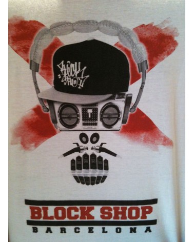 BLOCK SHOP SKULL TEE - White