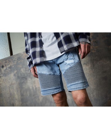 Cayler And Sons - ALLDD Biker Sid Denim Shorts - Light Blue