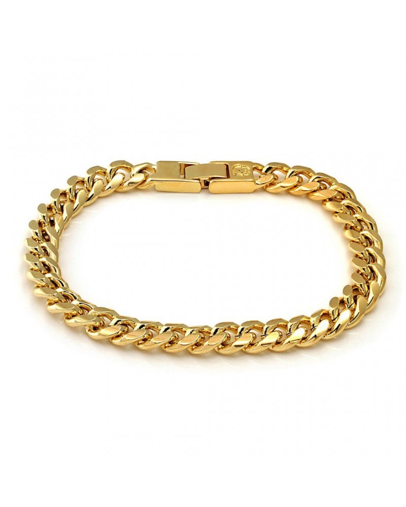 King Ice - 5mm King Ice 14K Gold Miami Cuban Chain Bracelet