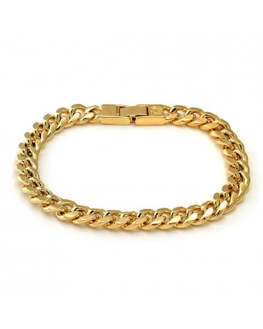 King Ice - 5mm King Ice 14K Gold Miami Cuban Chain Bracelet