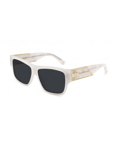 9Five Eyewear - 24 Shade Gold dipped 24k Clear Lens - White Marble Croc 