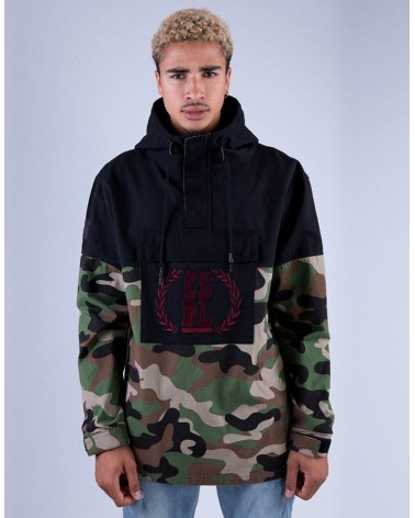 Cayler & Sons CSBL - CSBL Justice N Glory Anorak Jacket woven - Black/Woodland Camo