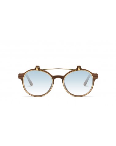 9Five Eyewear - St James Sunglasses - Wood & 24k Gold Dipped