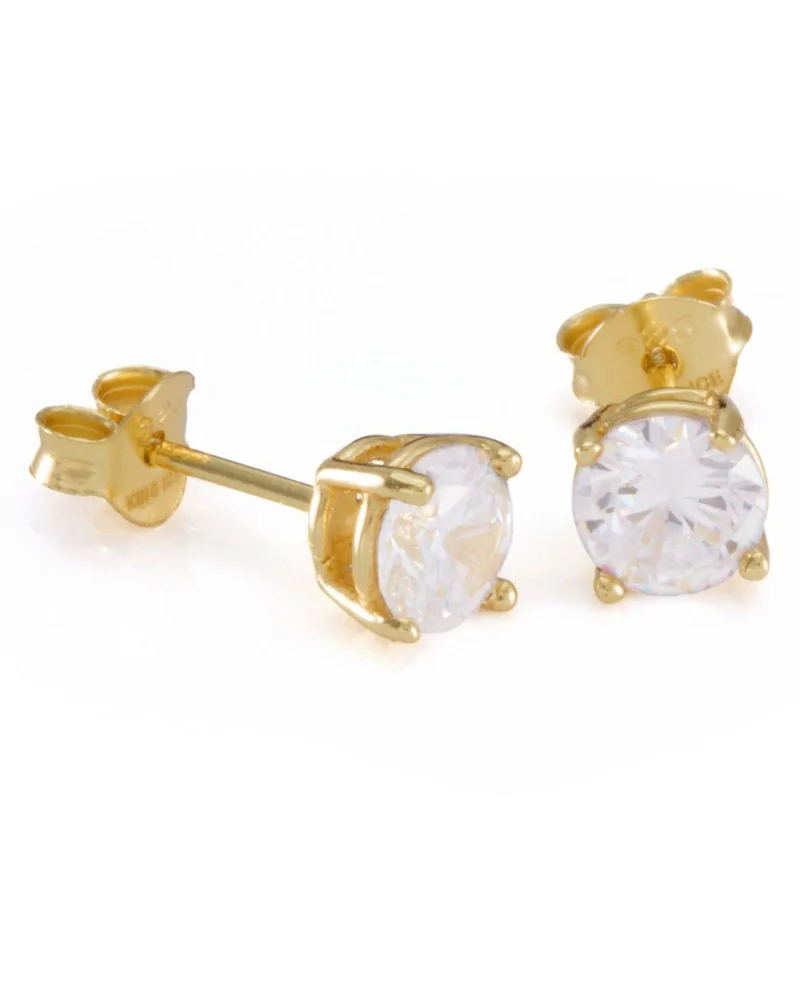 KING ICE - Clear Round Stud - Gold