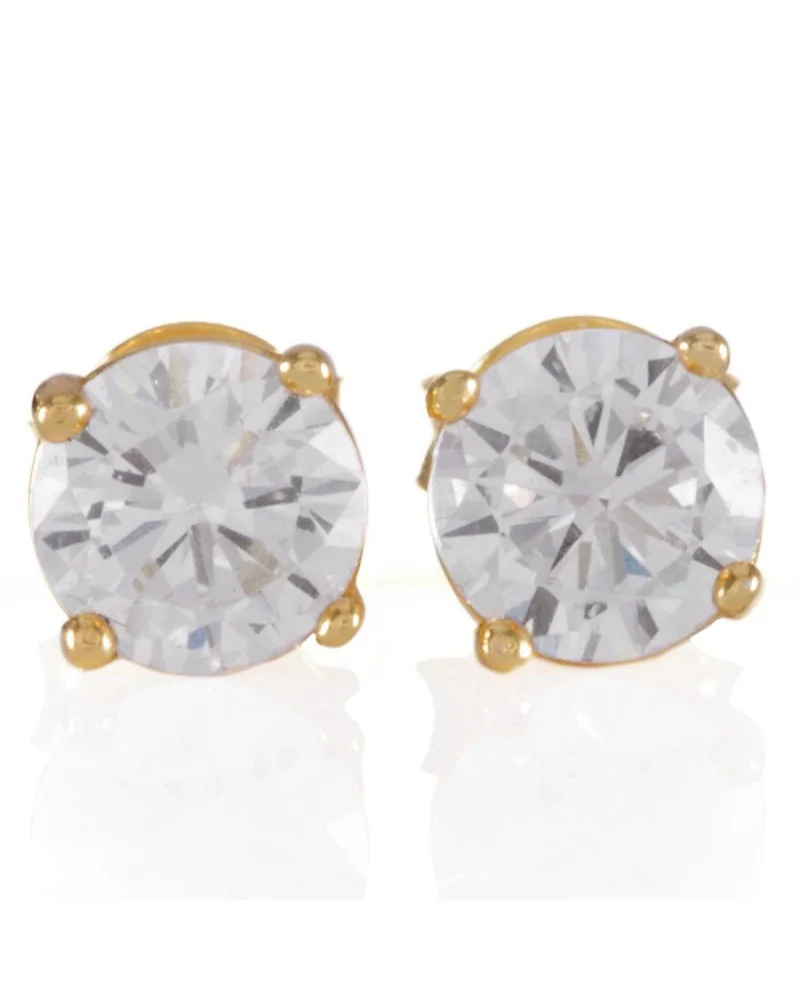 KING ICE - Clear Round Stud - Gold