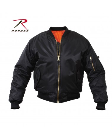 Rothco MA-1 Flight Jacket with Patches Black / Small