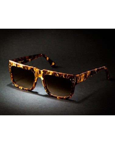 9Five Eyewear - St. Michael  Clear Lens - Wood & 24k Gold