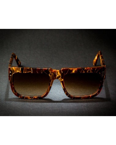 9Five Eyewear - St. Michael  Clear Lens - Wood & 24k Gold