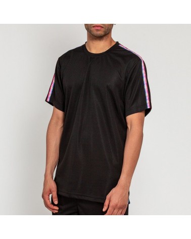 Pink Dolphin - Mesh Stripe  V2 Tee - Black