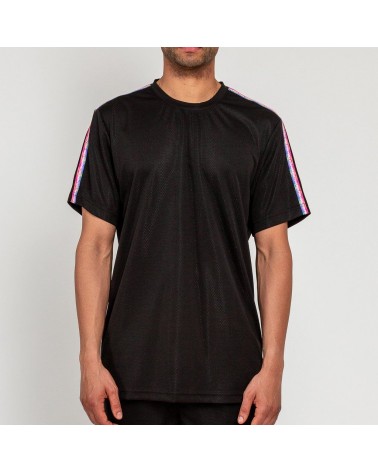 Pink Dolphin - Mesh Stripe  V2 Tee - Black