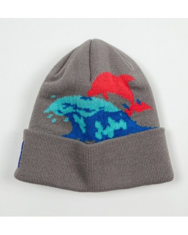 Pink Dolphin - Waves Vintage Beanie - Black