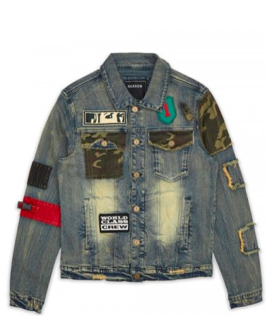 Reason - Gold Leaf Denim Jacket - Black / Gold