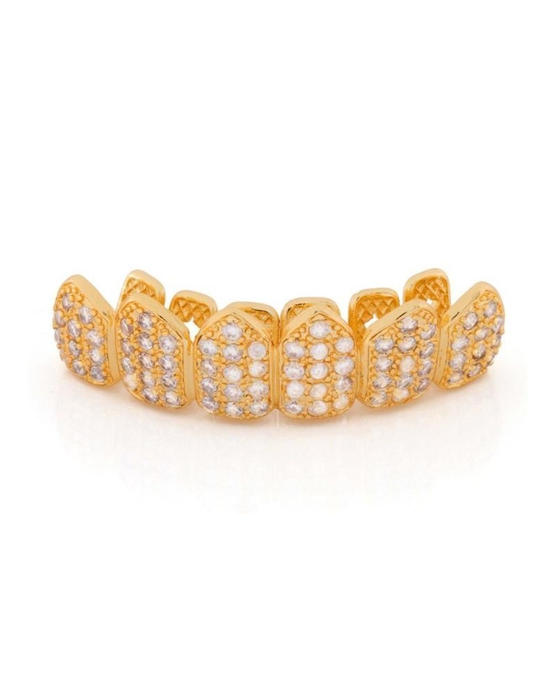 King Ice - 14K Gold Studded Teeth Grillz - Top