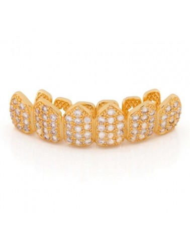 King Ice - 14K Gold Studded Teeth Grillz - Top