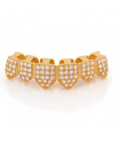 King Ice - 14K Gold Studded Teeth Grillz - Bottom