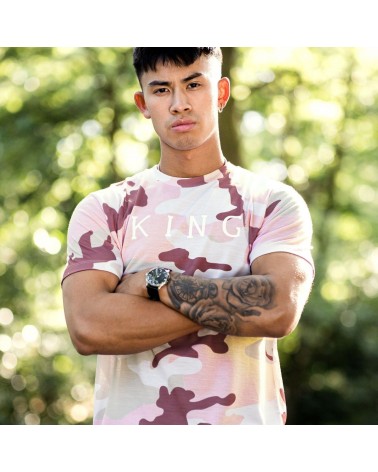 King Apparel - Aldgate Tee - Blush Pink Camo