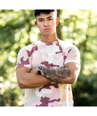 King Apparel - Aldgate Tee - Blush Pink Camo
