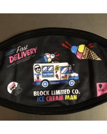 Block Limited - Ic Cream Man FaceMask - Black/Mc