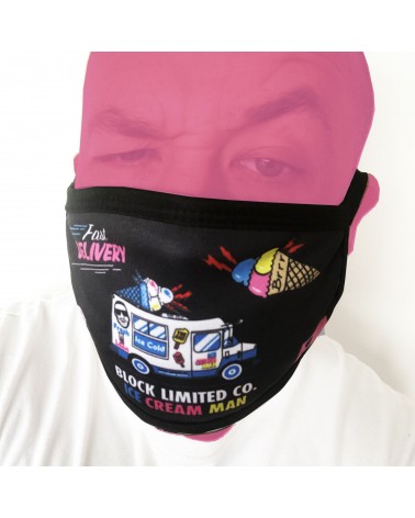 Block Limited - Ic Cream Man FaceMask - Black/Mc