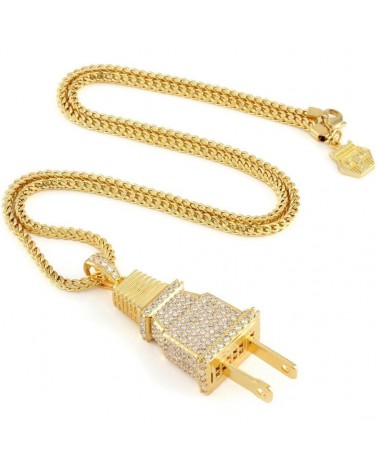 King Ice - 14K Gold "Empire" CZ Plug Necklace - From Fox's Empire - Medium 