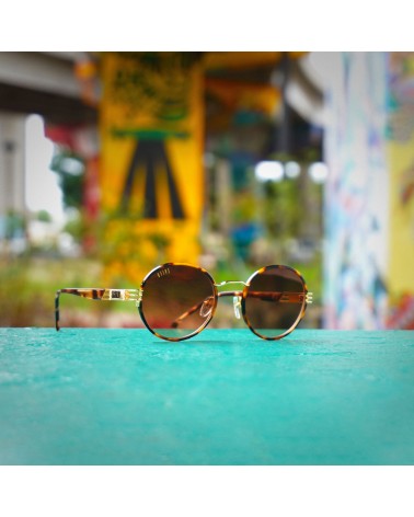 9FIVE - Iris 24K Gold dipped Sunglasses - Tortoise