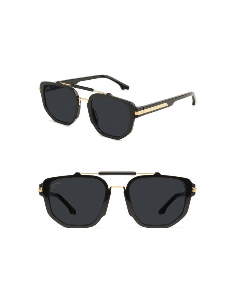 9Five Eyewear - Lawrence 24K Gold Dipped Sunglasses - Black/24K Gol...