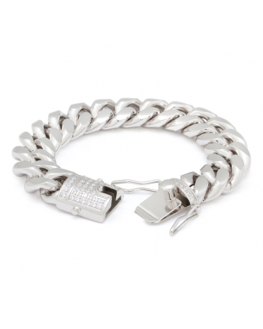 KING ICE - 16MM Miami Cuban Bracelet - White Gold