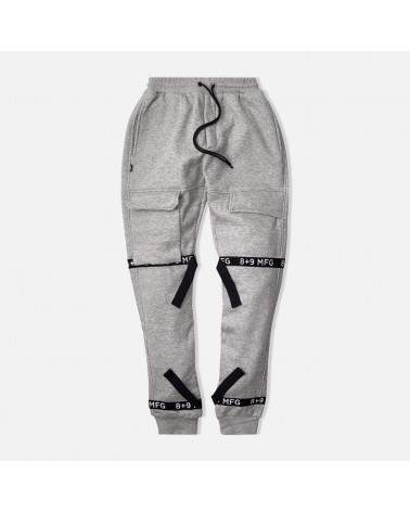 8 & 9 Clothing - Strapped Up Fleece Sweatpant - Grey / Black