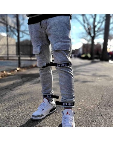 8 & 9 Clothing - Strapped Up Fleece Sweatpant - Grey / Black