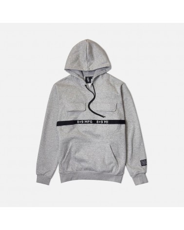 8 & 9 Clothing - Strapped Up Fleece Hoody - Grey / Black