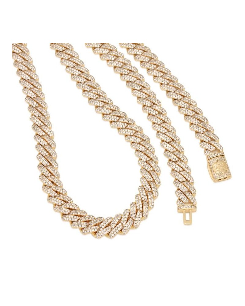 King Ice - 12mm - 14K Gold Iced Diamond Cut Miami Cuban Chain - Gold