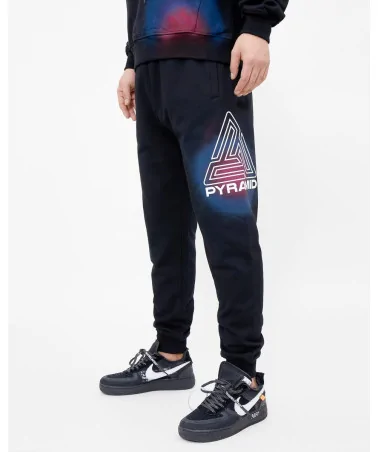 Black Pyramid - Spray Effect Sweatpants - Black | blockshops
