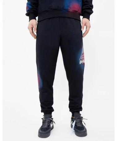 Black Pyramid - Spray Effect Sweatpants - Black | blockshops