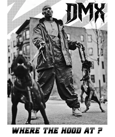 Block Custom - DMX Where The Hood At Tee - Heather Grey