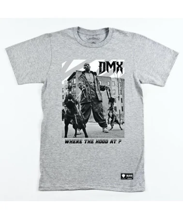 Block Custom - DMX Where The Hood At Tee - Heather Grey