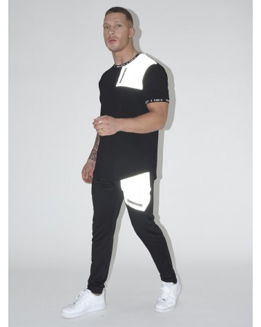 PROJECT X PARIS - CAMO REFLECTIVE YOKE PANT - BLACK