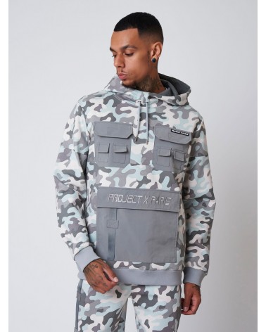 PROJECT X PARIS - CAMO PRINT HOODIE - GREY