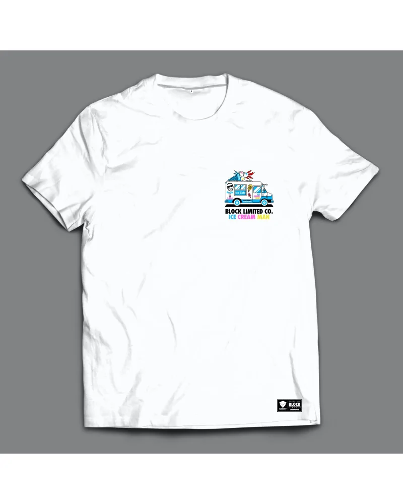 Block Limited - Ice Cream Man Tee - White