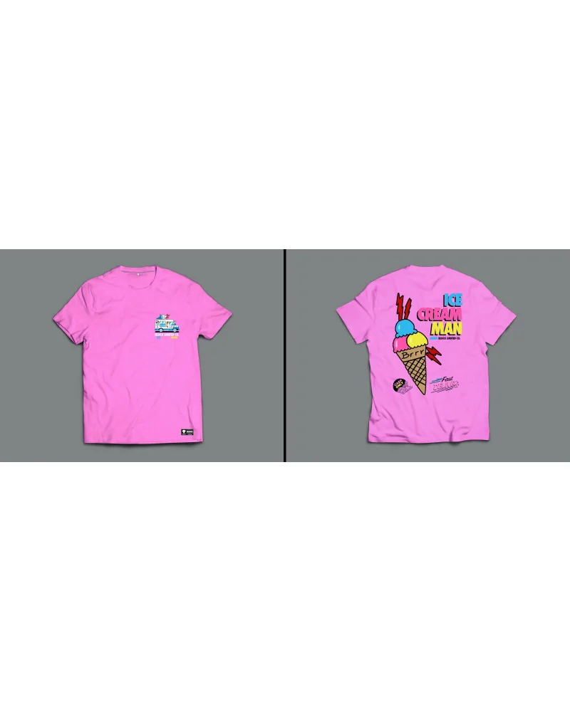 Block Limited - Ice Cream Man Tee - Pink | blockshops