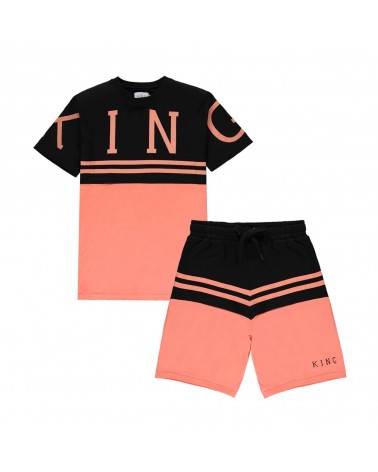 King Apparel - Leyton Twin Tee - Black / Coral