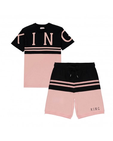 King Apparel - Leyton Twin Shorts - Black / Blush