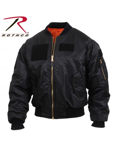 Rothco - MA-1 Flight Jacket With Patches- Black