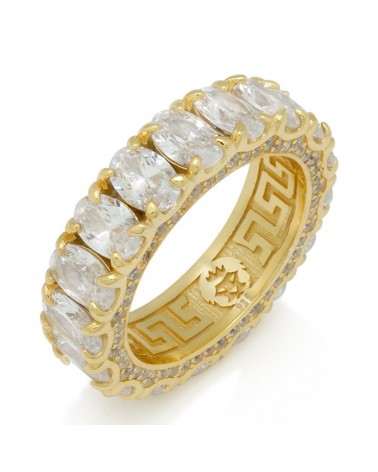 King Ice - Oval Cut Ring - 14K Gold Pleated