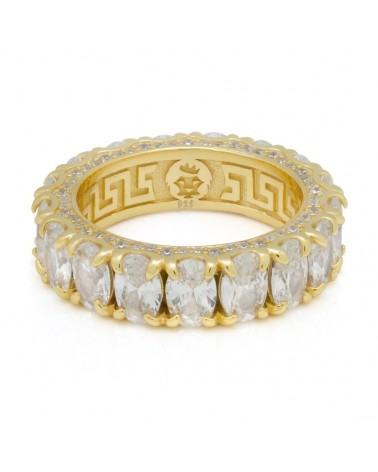 King Ice - Oval Cut Ring - 14K Gold Pleated