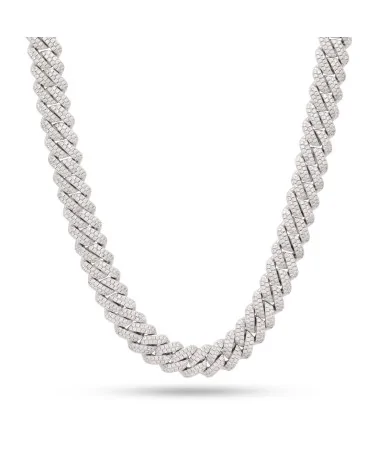 KING ICE - 12MM Iced Diamond Cut Miami Cuban Chain - White Gold | b...