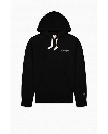 Champion - Organic Cotton Blend Script Logo Hoodie - Black