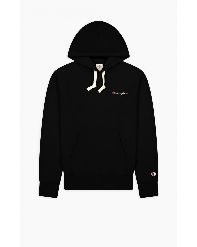 Champion - Organic Cotton Blend Script Logo Hoodie - Black